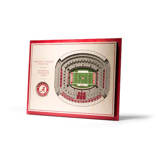 NCAA 5-Layer StadiumView Wall Art By Youthefan in Alabama Crimson | 13" x 17" x .63" | Michaels®